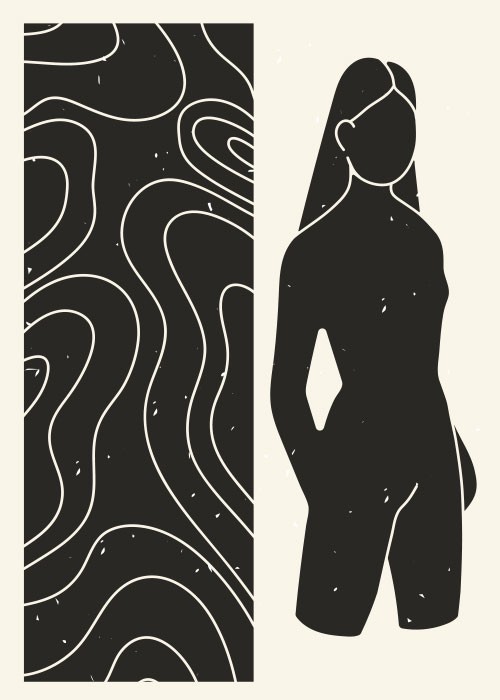  Αφίσα Poster Μαύρη φιγούρα γυναίκας