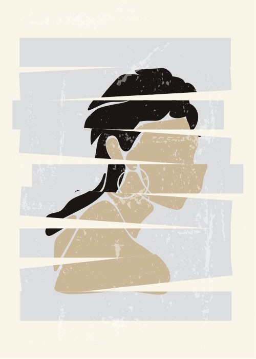  Αφίσα Poster Γυναίκα με μαύρα μαλλιά