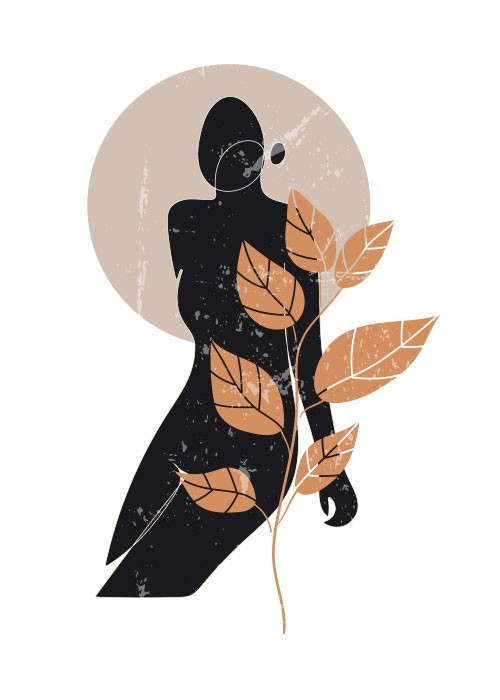 Αφίσα Poster Γυναίκα και φύλλα
