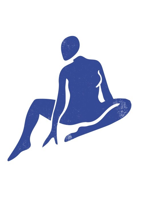  Αφίσα Poster Μπλε φιγούρα γυναίκας