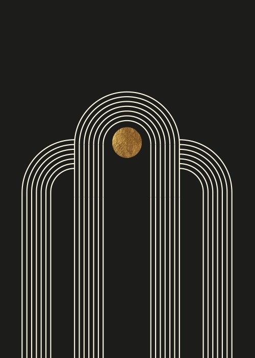  Αφίσα Poster Παράλληλες γραμμές, Χρυσοί κύκλοι 3