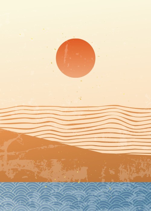  Αφίσα Poster Πορτοκαλί ήλιος
