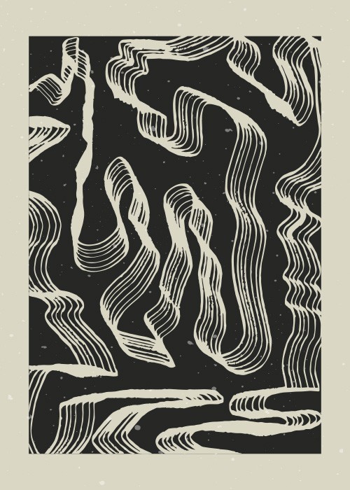  Αφίσα Poster Σύνθεση με κυματιστές γραμμές