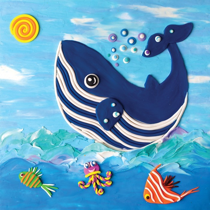 Αφίσα Poster Φάλαινα και ψάρια πλαστελίνης