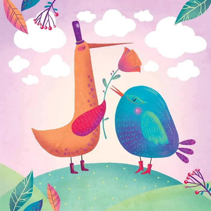 Αφίσα Poster Πολύχρωμα πουλάκια