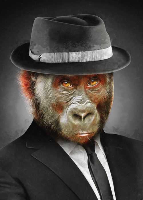 Αφίσα Poster Χιμπατζής με κουστούμι