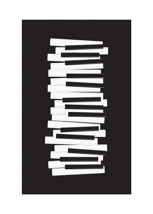 Αφίσα Poster Black & White Piano Keys