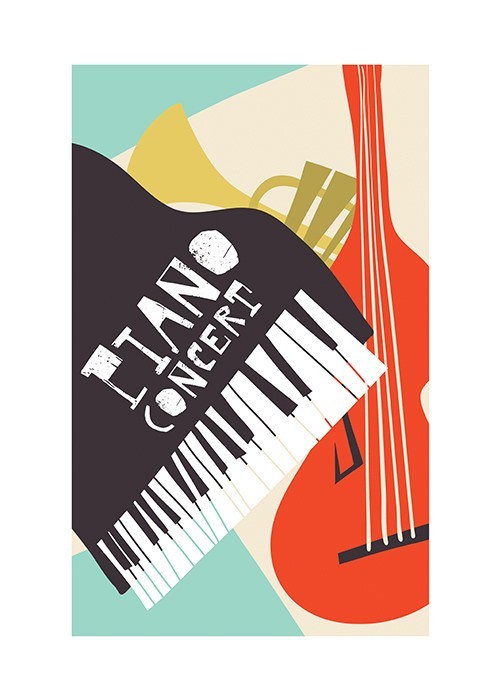 Αφίσα Poster Retro Jazz Piano & Cello