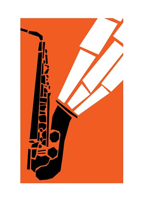 Αφίσα Poster Retro Jazz Saxophone
