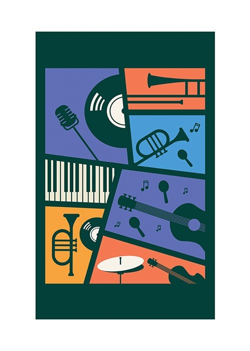 Αφίσα Poster Jazz Music Instruments