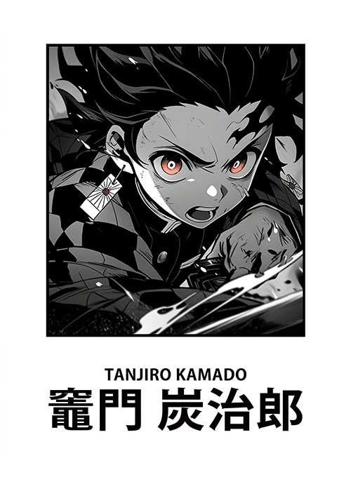 Αφίσες Poster Tanjiro Kamado Black and White