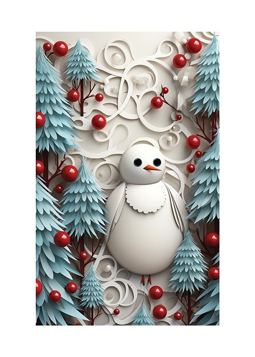 Αφίσα Poster Christmas Snowbird