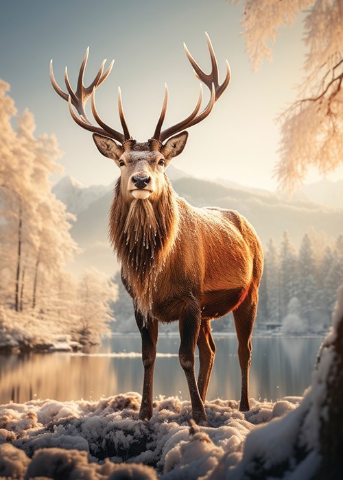 Αφίσα Poster Winter Reindeer