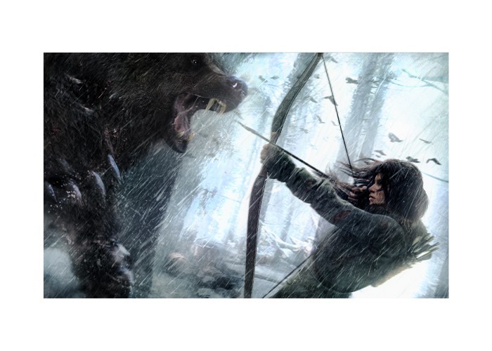 Αφίσα Poster Tomb Raider Fighting with a Giant Bear