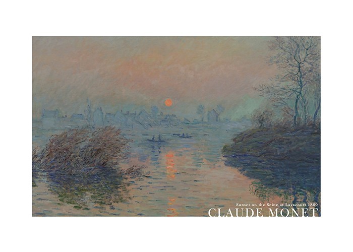 Αφίσα Poster Sunset on the Seine at Lavacourt (1880)