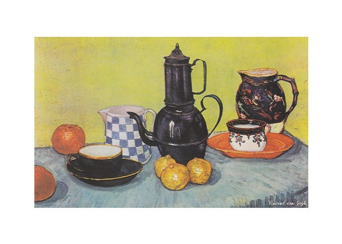 Αφίσα Poster Still life with coffee pot, dishes and fruit