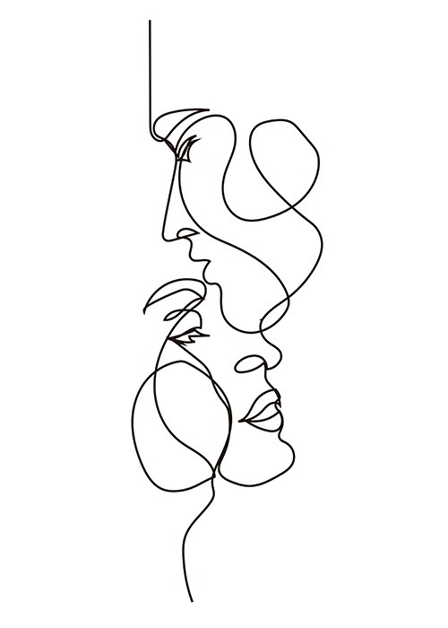 Πίνακας Etalbond Black n White - Line Forehead Kiss Πίνακας Etalbond Black n White - Line Forehead Kiss