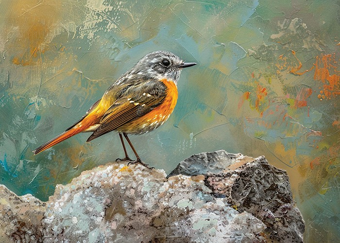 Πίνακας Etalbond Ζωγραφικής – Orange Bird Πίνακας Etalbond Ζωγραφικής – Orange Bird