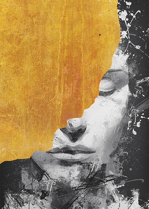 Πίνακας Κόντρα Πλακέ Art - Golden-Black Woman Πίνακας Κόντρα Πλακέ Art - Golden-Black Woman