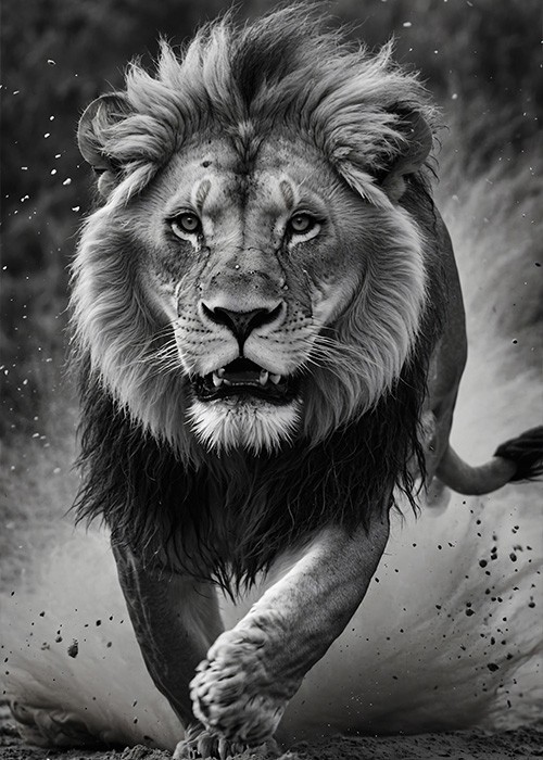 Πίνακας Κόντρα Πλακέ Black n White - King of Jungle Πίνακας Κόντρα Πλακέ Black n White - King of Jungle