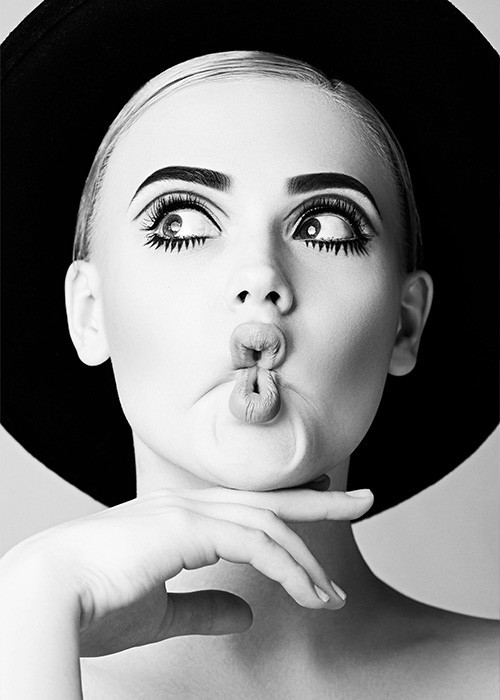 Πίνακας Κόντρα Πλακέ Black n White - Girl Face