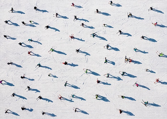 Τοπίο με Snowboarders σε Πίνακα