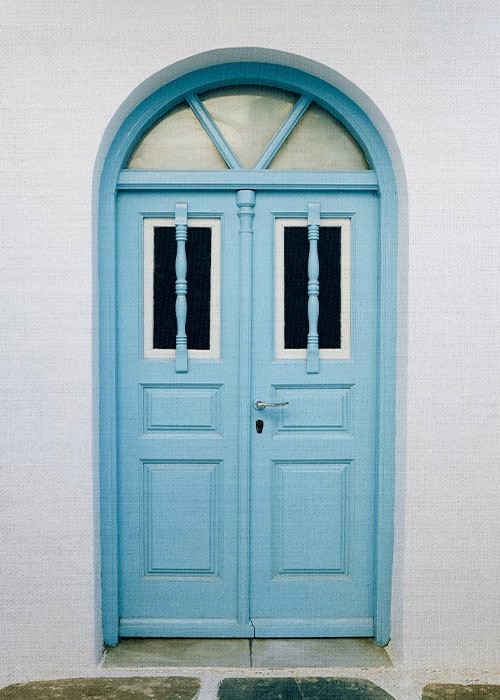 Vintage Πίνακες – Παλαιά μπλε ξύλινη πόρτα 