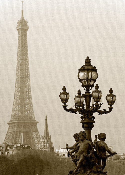 Vintage Πίνακες – Φανάρι στο Παρίσι