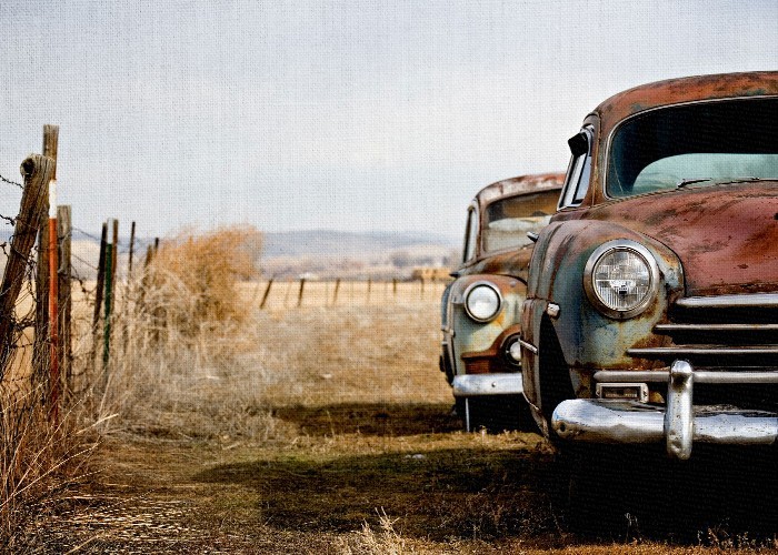 Vintage Πίνακες – Vintage εγκαταλελειμμένα αυτοκίνητα