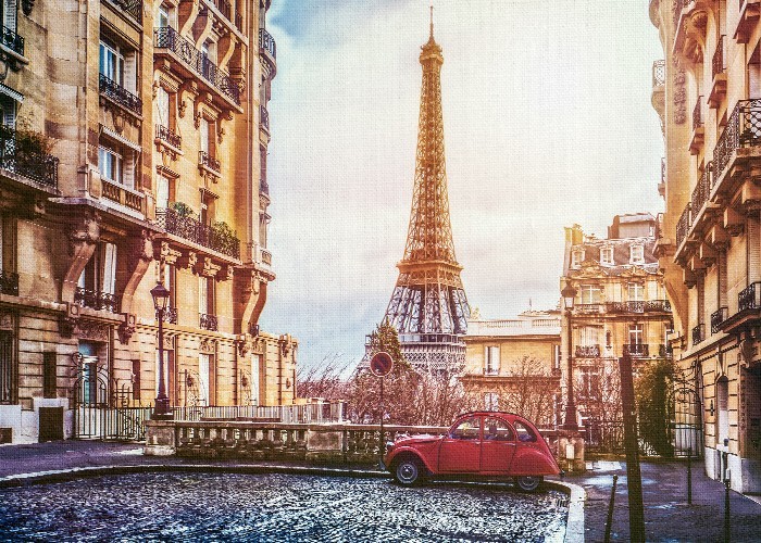 Vintage Πίνακες – Θέα στο Παρίσι 