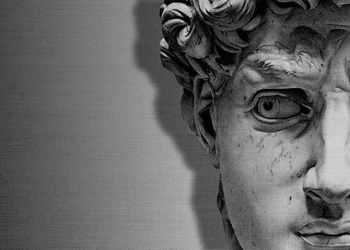 Ασπρόμαυροι Πίνακες – Πρόσωπο αρχαίου αγάλματος άντρα 