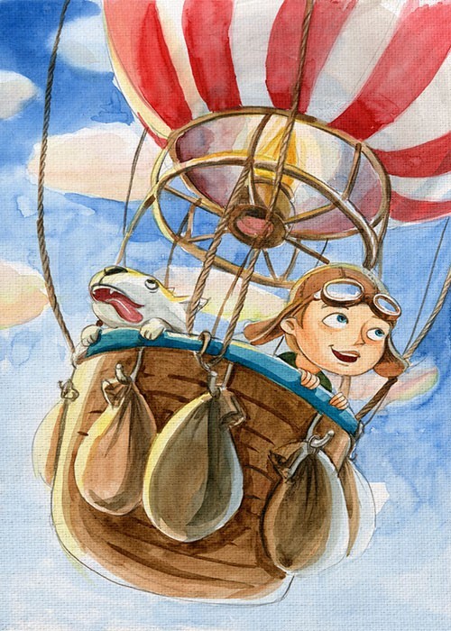 Παιδικά Πίνακας με Ταξίδι με αερόστατο