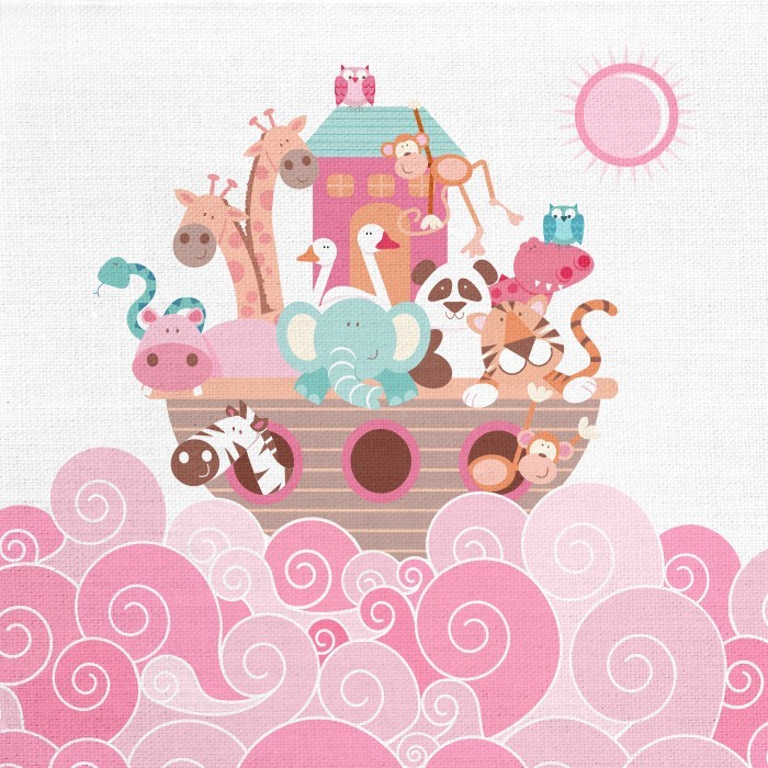 Παιδικά Πίνακας Noah's Ark in Pink