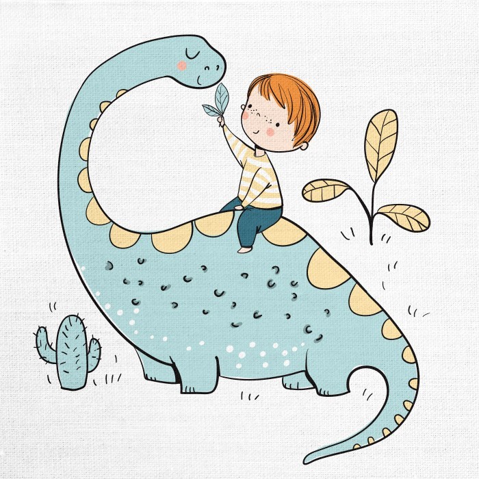 Παιδικά Πίνακας και Αγοράκι και δεινόσαυρος