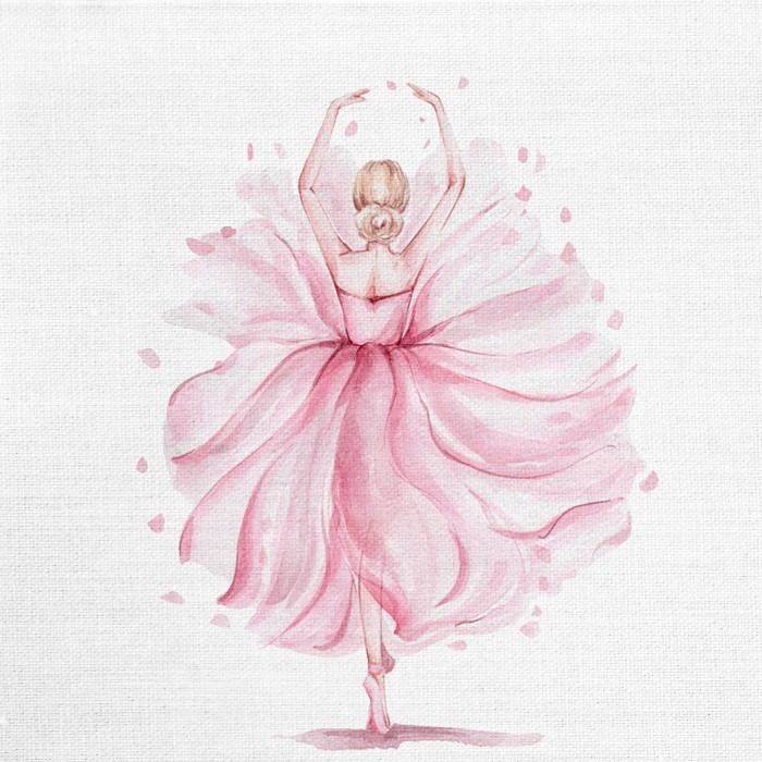 Παιδικά Πίνακας και Μπαλαρίνα με ρόζ φόρεμα