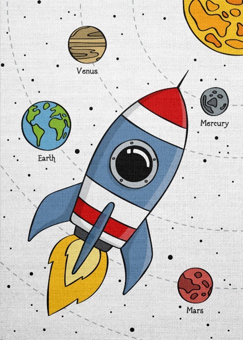 Παιδικά Πίνακας και Ταξίδι στο διάστημα