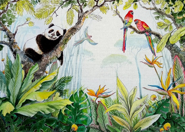 Παιδικά Πίνακας με Ζώα στο δάσος