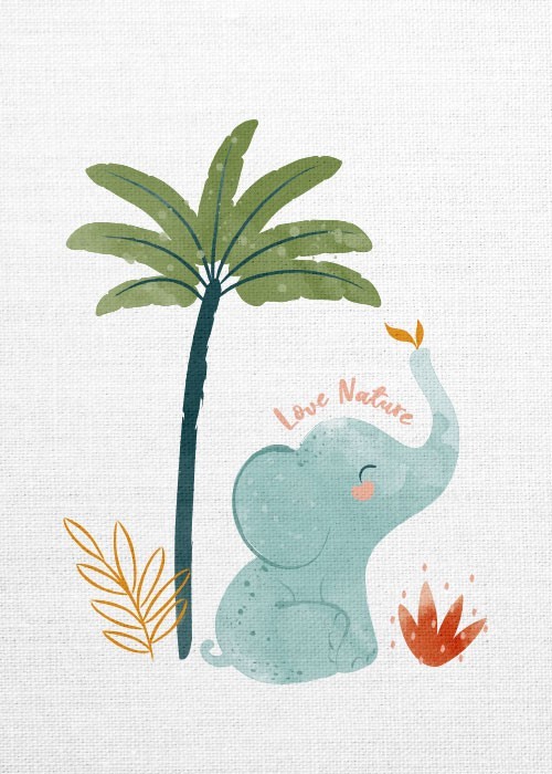 Παιδικά Πίνακας και Ελέφαντας στη φύση