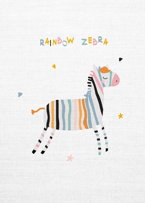 Παιδικά Πίνακας Rainbow zebra