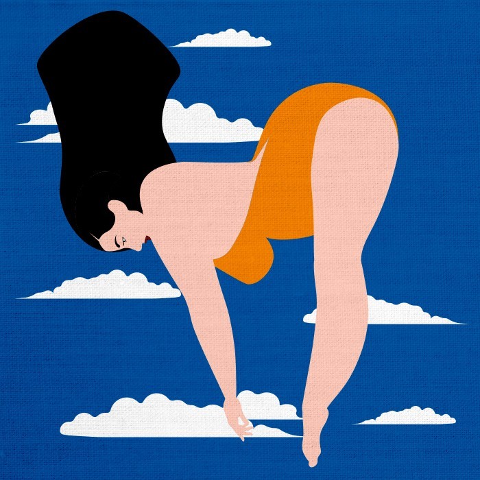 Art photos Πίνακες με Κολυμβήτρια με πορτοκαλί μαγιό