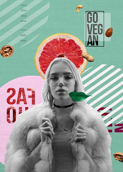 Art photos Πίνακες με Μοντέρνο vegan κορίτσι