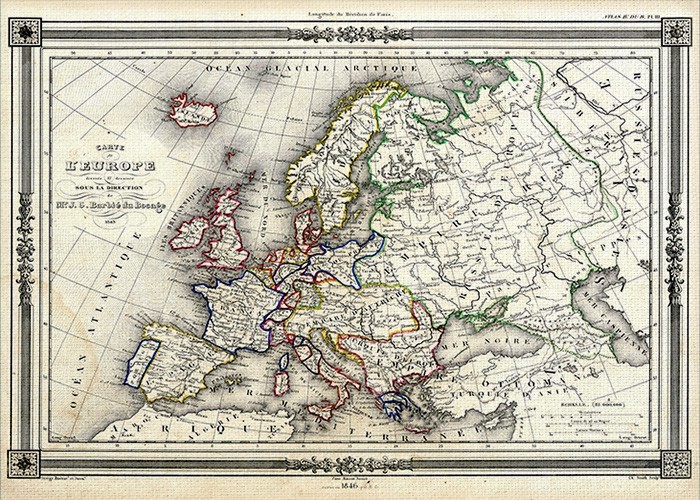 Πόλεις - Χάρτες Πίνακες με τον Χάρτη της Ευρώπης
