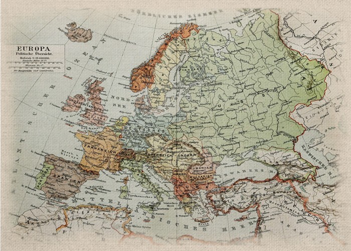 Vintage χάρτης της Ευρώπης σε Πίνακα