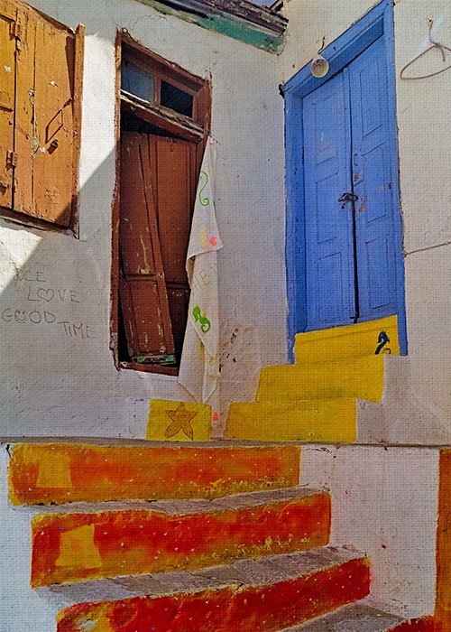 Μοντέρνος Πίνακας με Πολύχρωμα σκαλιά 