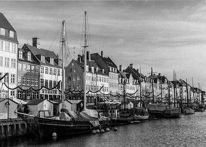 Πόλη - Δανία με  το Λιμάνι της Κοπεγχάγης