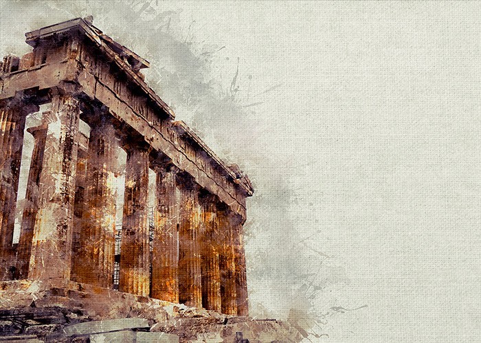 Πόλη - Αθήνα πίνακας με τον Παρθενώνα