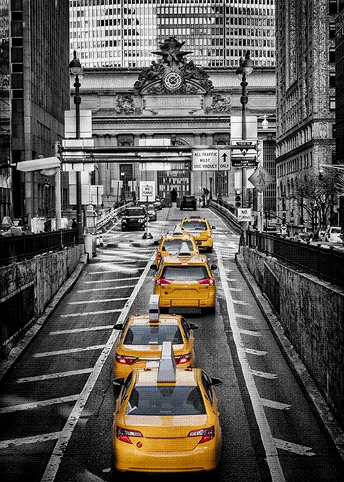 Ταξί στην λεωφόρο Park σε πίνακα στη πόλη Νέα Υόρκη