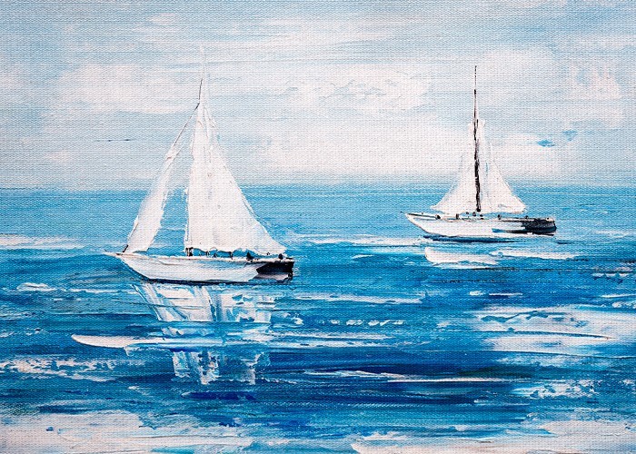 Ζωγραφική Πίνακας με Ιστιοπλοϊκά στη θάλασσα