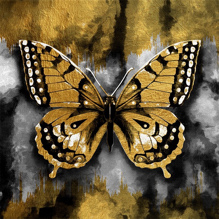 Ζωγραφική Πίνακας με Χρυσή πεταλούδα