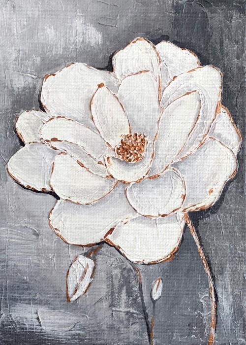 Ζωγραφική Πίνακας με Λευκό λουλούδι